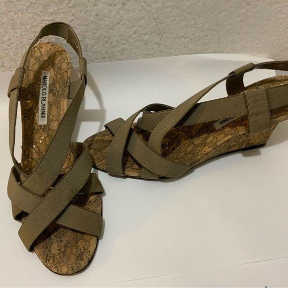 Manolo Blahnik Crisscross Sandals strappy dress shoe heels y2k open toe cage - Picture 6 of 16